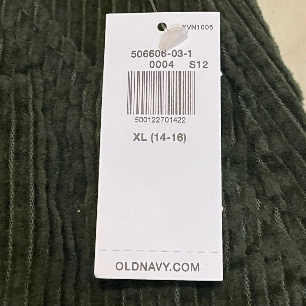 NWT Old Navy Corduroy Button-Front Mini Skirt in Dark Green Girls Size L(14 -16)